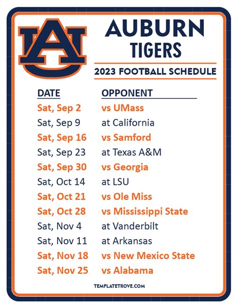 arkansas vs auburn 2023|auburn football schedule 2023 printable.